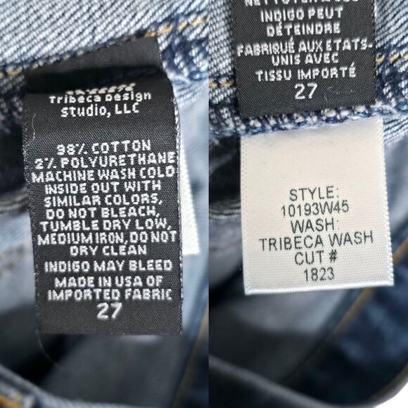 Nili Lotan Shon Tribeca Wash Jean Denim Blue Barrel Leg Size 27 - Picture 7 of 8